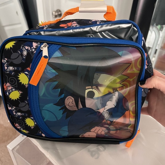 Naruto and Sasuke Holographic Insulated Lunch Bag Tote with zipper front pocket - Picture 6 of 12